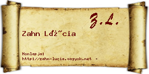 Zahn Lúcia névjegykártya